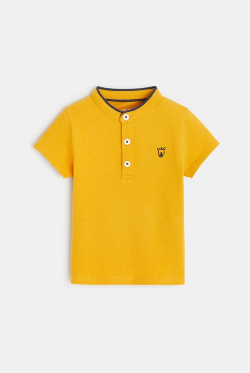 Zebra-Poloshirt mit Stehkragen.Offizierskragen Gelb Baby Jungen 1