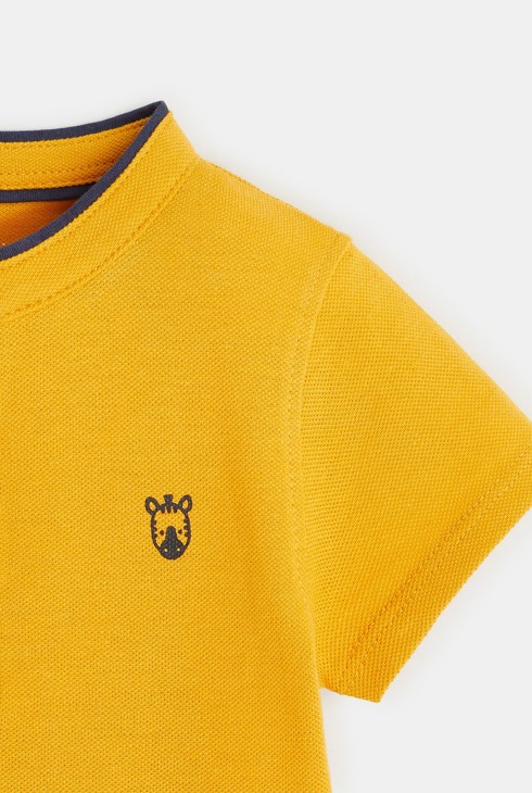 Zebra-Poloshirt mit Stehkragen.Offizierskragen Gelb Baby Jungen 2