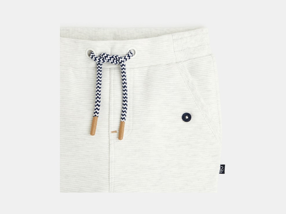 Jogging à côtes fantaisie gris bébé garçon 2