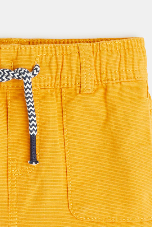 Kratke hlače iz modnega rebrastega bombaža  rumena dojenček deček 2