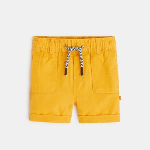 Short coton fantaisie côtelé jaune bébé garçon 1