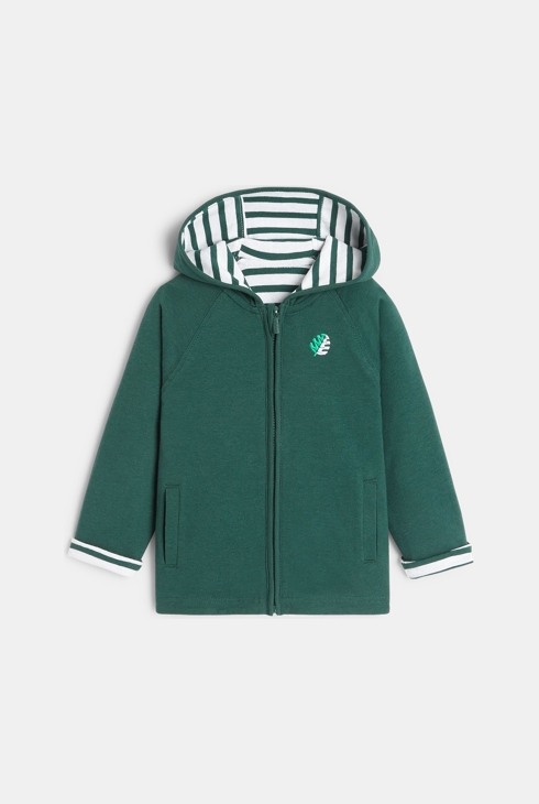 Wendbares Kapuzensweatshirt mit Reißverschluss Grün Baby Jungen 1