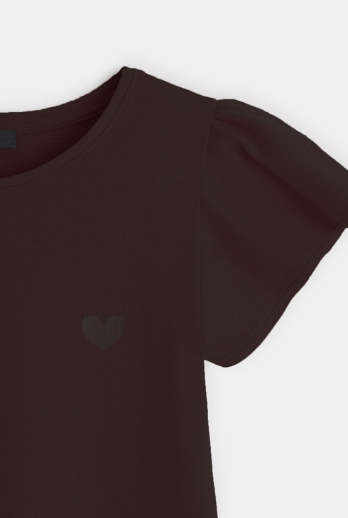 Majica s kratkimi volančkastimi rokavi črna deklica 2