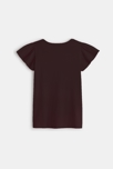 T-shirt à manches courtes volantées noir fille 3