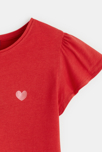 Camiseta de manga corta con volantes violeta niña 2
