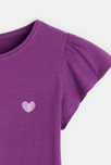 T-Shirt mit kurzen gerüschten Ärmeln in Rot für Mädchen 3