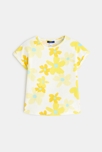 T-shirt grandes fleurs jaune fille 1