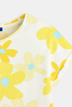 T-shirt grandes fleurs jaune fille 2
