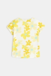 T-shirt grandes fleurs jaune fille 3