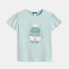 T-shirt imprimé animal point de croix vert fille