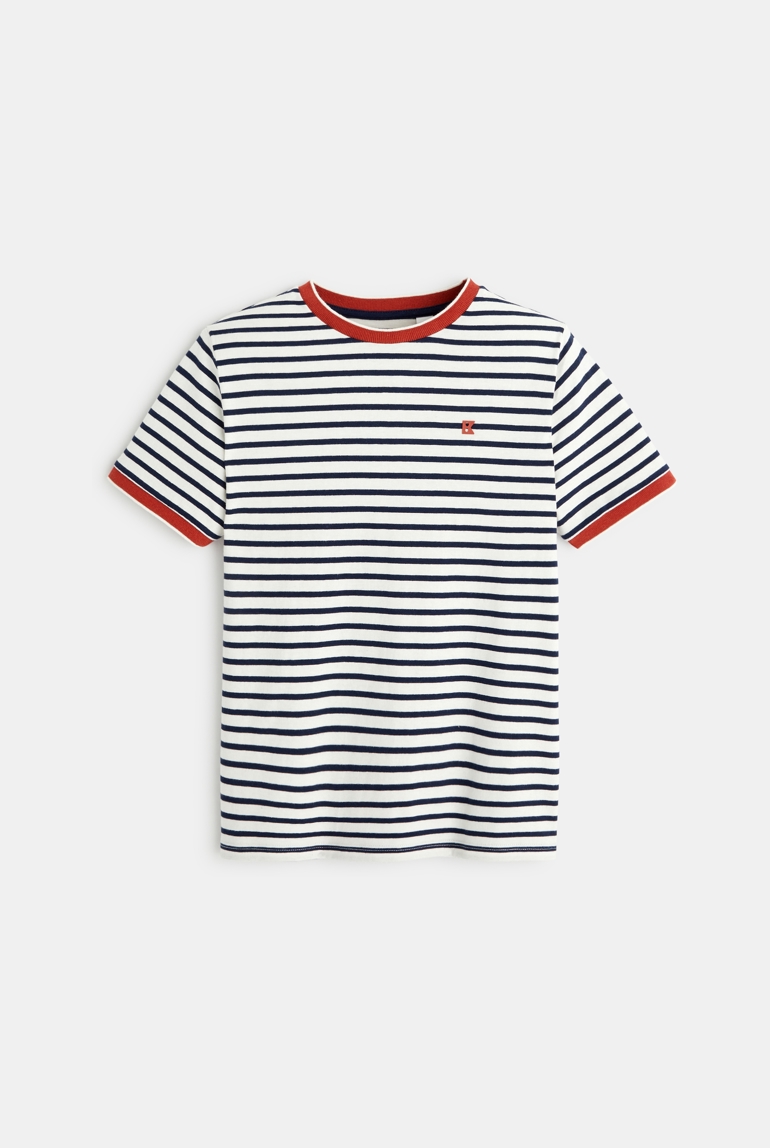 T-shirt marinière bleu garçon 1
