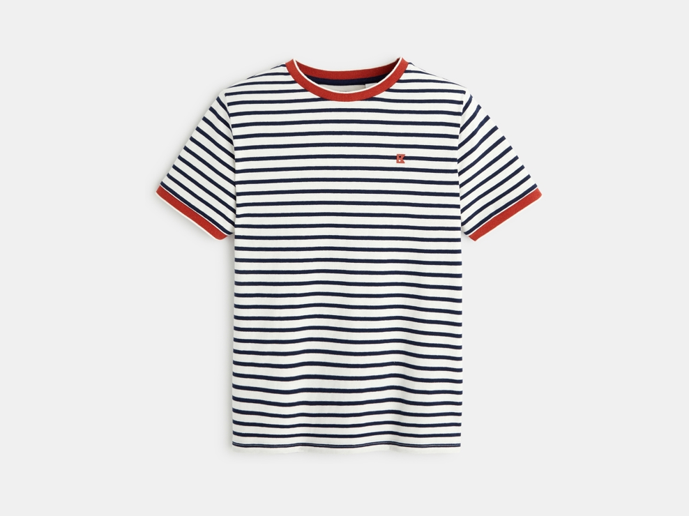 T-shirt marinière bleu garçon 1