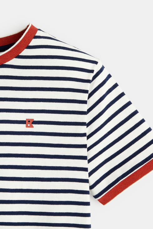 T-shirt marinière bleu garçon