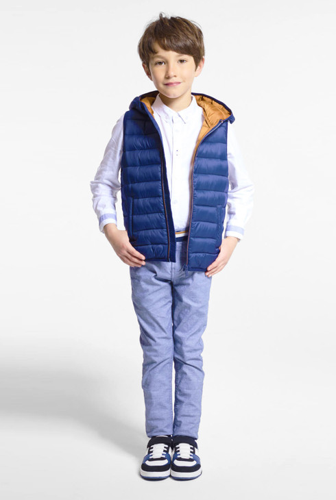 Doudoune à capuche sans manches bleue garçon 2