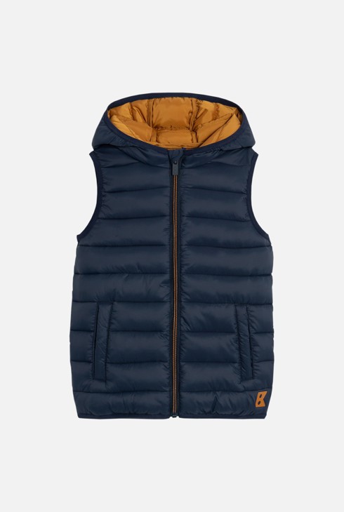 Ärmellose Steppjacke mit Kapuze Blau Jungen 2