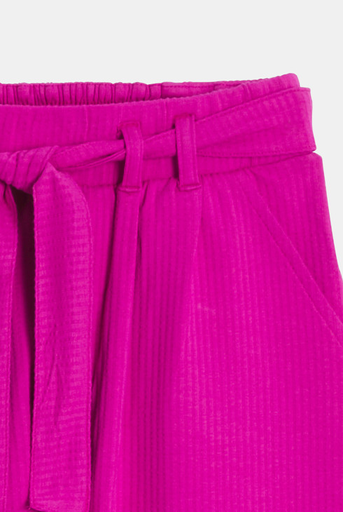 Pantalon large taille haute rose fille 2