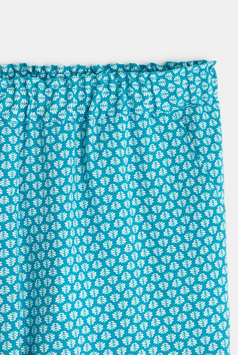 Potiskane hlače v stilu telovadnih hlač modra deklica 2