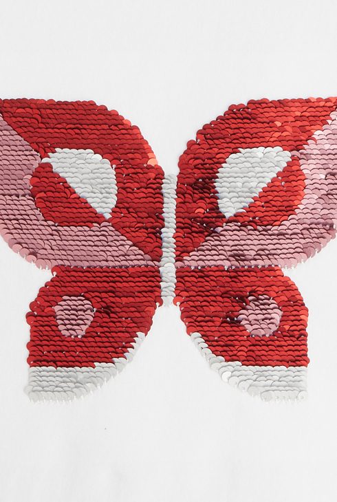 Majica s čarobnimi bleščicami in motivom metuljčka modra deklica 2