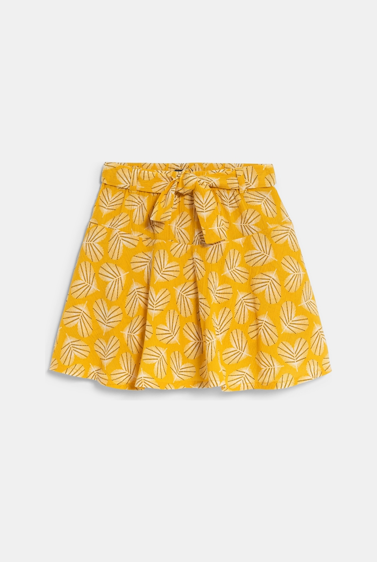 Jupe-short imprimée jaune fille 1