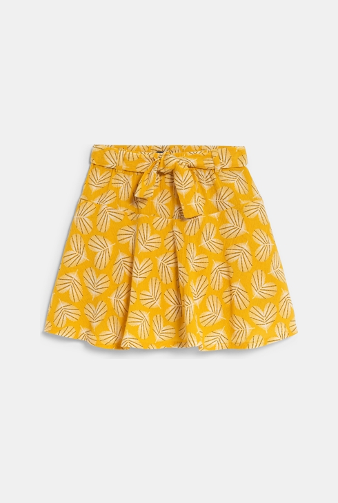 Dekliško rumeno potiskano hlačno krilo 1