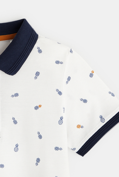 Polo imprimé blanc garçon