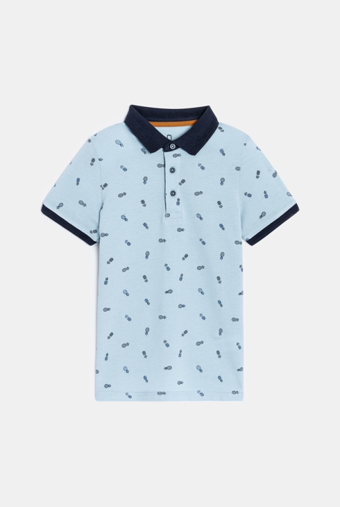 Polo imprimé bleu clair garçon