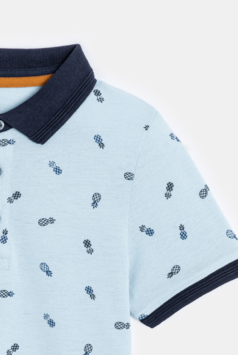 Polo imprimé bleu clair garçon
