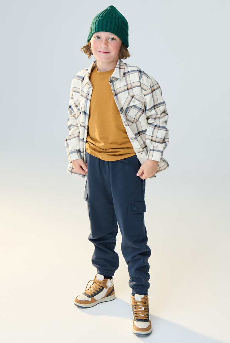 Pantalon cargo en toile noir garçon 1