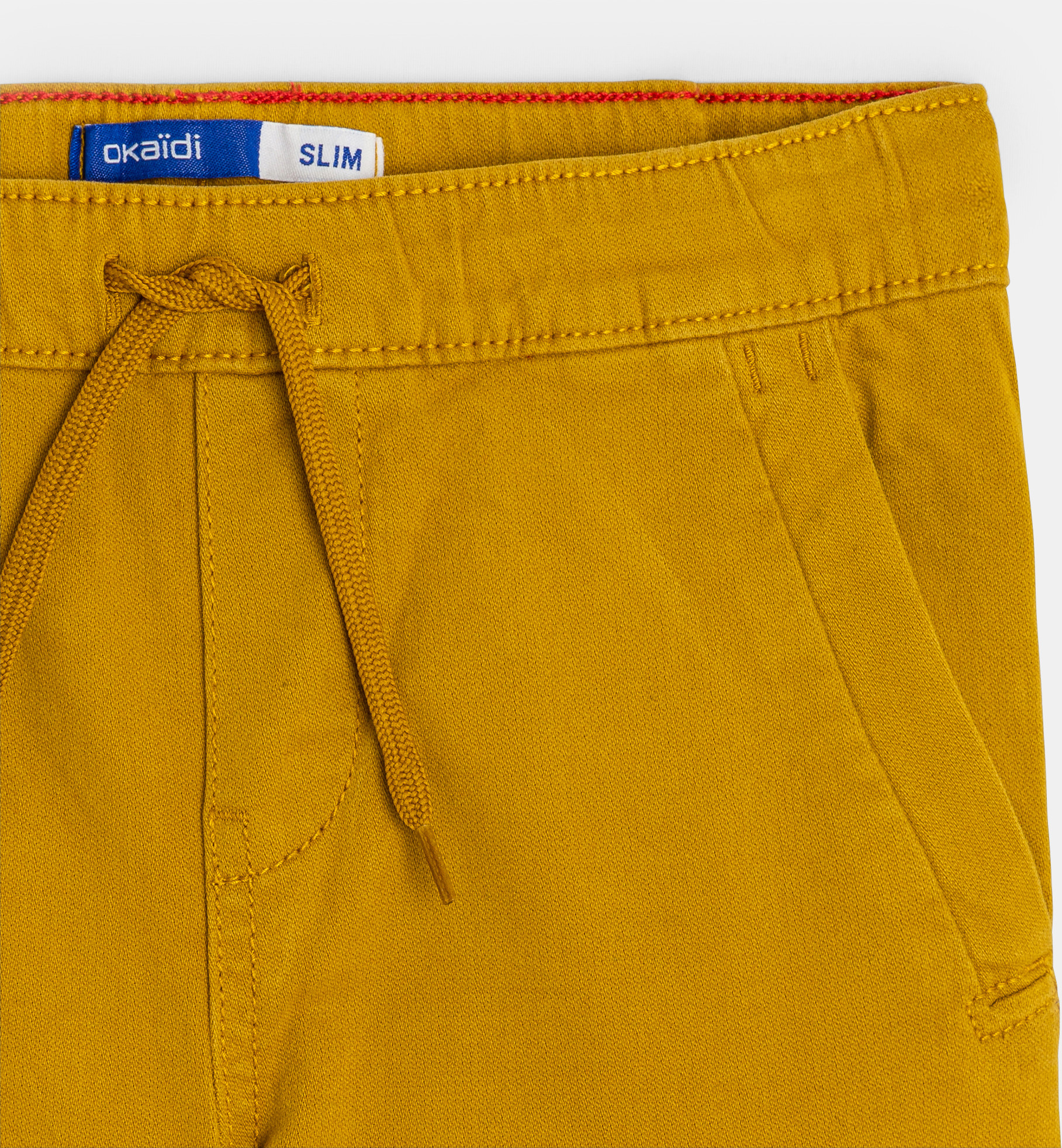 Boy's yellow canvas cargo trousers 2