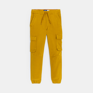 Boy's yellow canvas cargo trousers 1