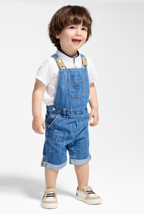 Short denim overalls 1