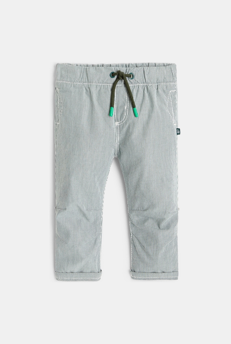 Pantalon modulable rayé vert bébé garçon 1