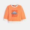 Sweat maille fantaisie dinosaure orange bébé garçon