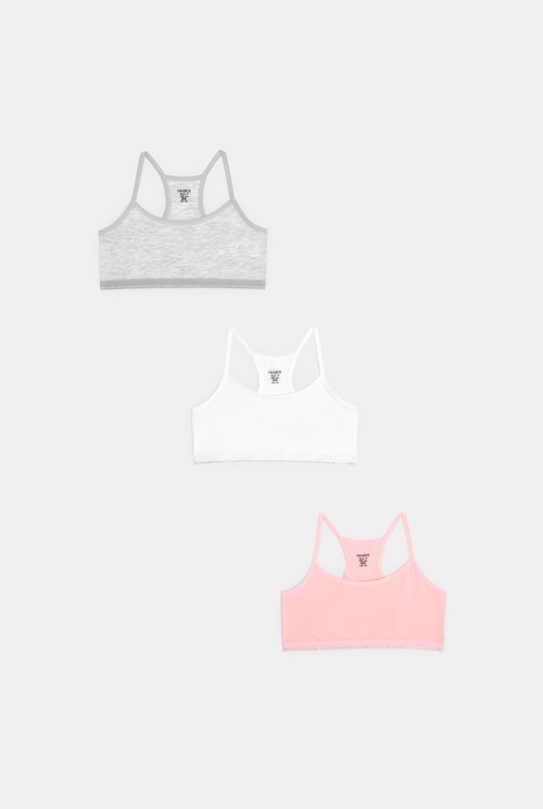 Brassières einfarbig (3er-Pack) Weiß Mädchen 1