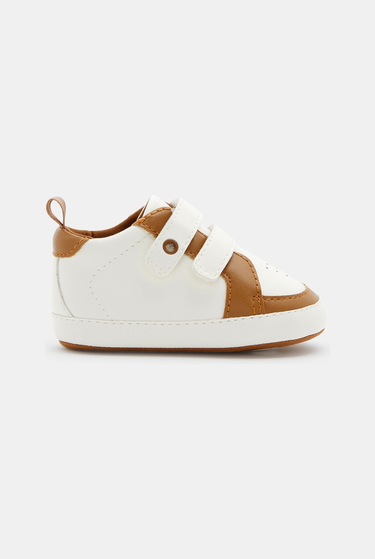 Niedrige Sneaker mit Klettverschluss Weiß Geburt 1
