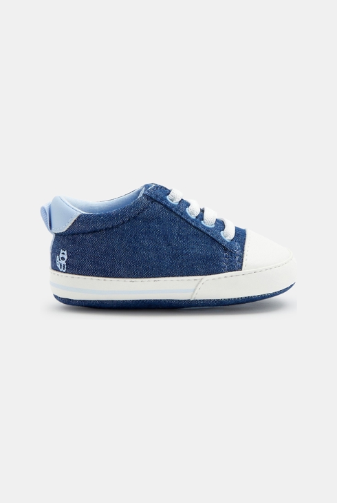 Basket montante effet denim bleues naissance 1