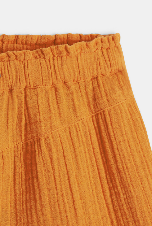 Kratke hlače iz tetra bombažne tkanine bež deklica 2