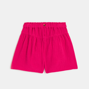 Short en gaze de coton rose fille 1