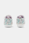 Zapatillas de tela estampado flores blancas recién nacido 2