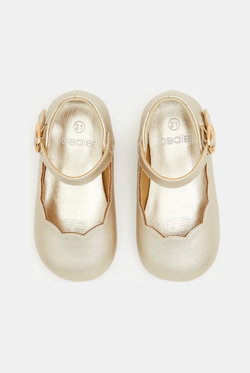 Ballerines cérémonie brillantes jaunes bébé fille