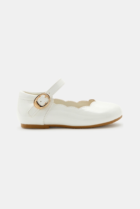Ballerines cérémonie vernies blanches bébé fille 1