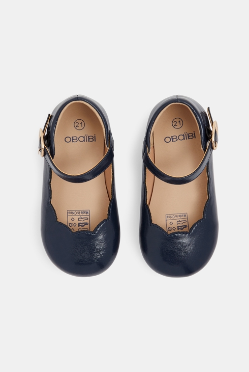 Ballerines cérémonie vernies bleues bébé fille 2