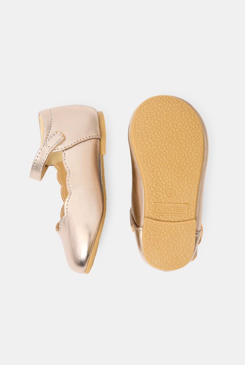 Ballerines cérémonie brillantes dorées bébé fille 2