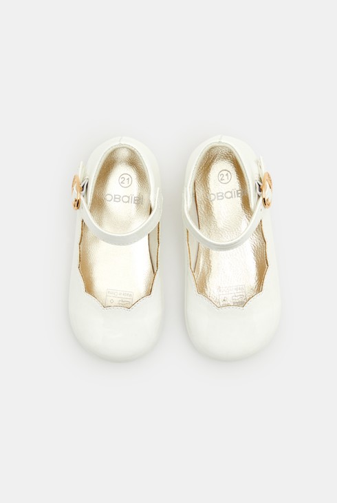 Ballerines cérémonie vernies blanches bébé fille 2