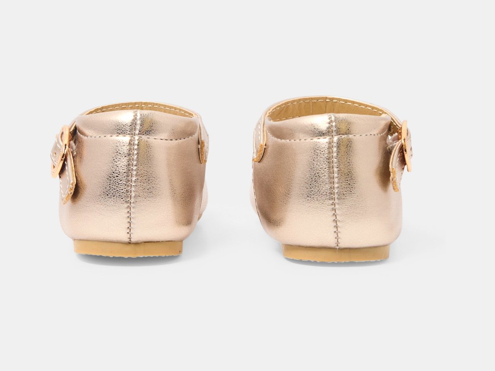 Goudkleurige feestelijke ballerina's voor babymeisjes 2