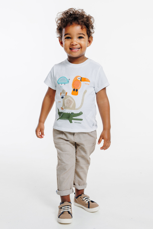 T-shirt imagier blanc bébé garçon 1