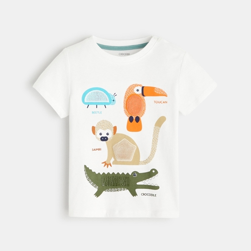 T-shirt Imagier Blanc Bébé Garçon - Blanc Optique - 6M - OBAIBI
