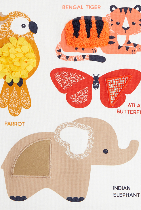 Bilderbuch-T-Shirt Weiß Baby Mädchen 2