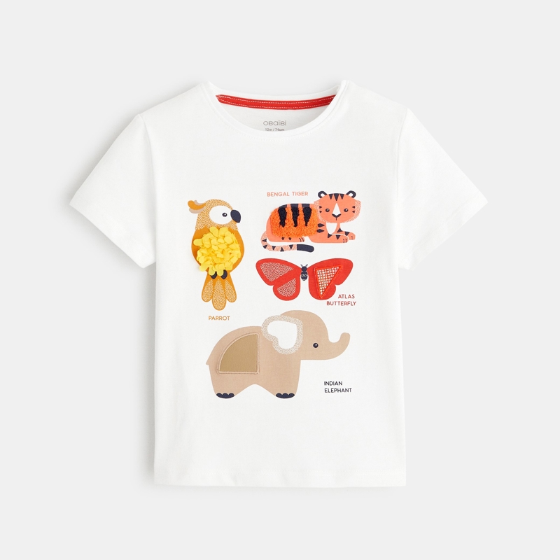 OBAIBI - T-shirt imagier blanc bébé fille - Fille -