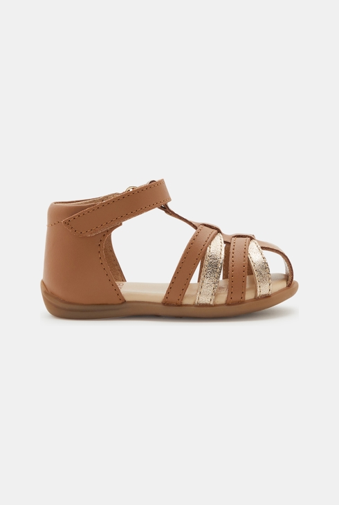 Ledersandalen für die ersten Schritte Beige Baby Mädchen 1